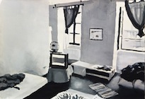Parallel Lines - Hotel Room. Gouache on paper, 100 x 70 cm, 2013