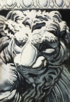 Parallel Lines - Lion. Gouache on paper, 70 x 100 cm, 2013